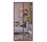 Magnetic Fly Screen Mesh Door, 120cm (Width) x 190cm (Height) Insect Protection Door Net Keep Insects Out, Install Without Drilling, Fly Insect Screen Door for Balcony Doors Patio (Brown)