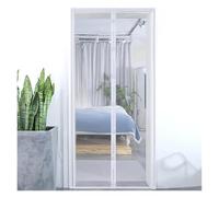 Magnetic Fly Screen No Punching Magnetic Screen Door Curtain Automatic Closing Household Ventilation 1 Set for Keep Bugs Out(White,90X210CM)