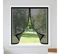 Magnetic Fly Screen Window 100 x 90 cm Keep Fly Mosquito Out Durable Mosquito Insect Mesh Curtains Easy Install for Home, Office, Bedroom, Living Room Kitchen, Black