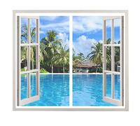 Magnetic Fly Screen Window 105cm x 95cm Mosquito Magnetic Window Fly Screen Net, Hands Free Magnetic Fly Screen Door, Magnetic Closure Mesh Window Curtains, Close Automatically, White