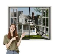 Magnetic Fly Screen Window 110x160cm Magnetic Fly Curtain Heavy Duty Anti Mosquito Mesh Top-to-Bottom Seal Snaps Keep Fresh Air in Bugs Out Kid and Pet Friendly Black