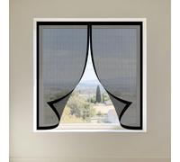 Magnetic Fly Screen Window 115 x 125 cm Keep Fly Mosquito Out High Quality Window Screen Custom Size for Windows Doors and Patio Screens, Black