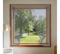Magnetic Fly Screen Window 115 x 125 cm Selfadhesive Tape Window Nets to Keep Bugs Out Custom Size for Windows Doors and Patio Screens, Grey