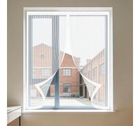 Magnetic Fly Screen Window 115 x 95 cm Prevents Insects Flies Mosquitoes from Entering The Room Bug Net for Windows Easy Install for Living Room Bedroom Offfice, White