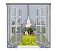 Magnetic Fly Screen Window 115x115cm,Window Fly Screen net with Self-Adhesive Tape,Mesh Fly Curtain Mosquito Net for Windows,Window Protector Net to Keep Bugs Out, for All Kinds of Window,Grey