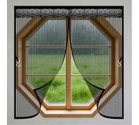 Magnetic Fly Screen Window 120 x 71 cm Magnetic Window Curtains Automatic Closure-Let Fresh Air in for Anti Mosquito Or Anti Pest, with Magic Tape, for Balcony, Black