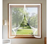Magnetic Fly Screen Window 125 x 60 cm Selfadhesive Tape Window Nets to Keep Bugs Out Custom Size for Windows Doors and Patio Screens, White