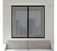 Magnetic Fly Screen Window 130 x 85 cm Selfadhesive Tape Window Mesh Insect Screen for Windows Easy Install for Home, Office, Bedroom, Living Room Kitchen, Black