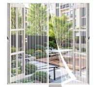 Magnetic Fly Screen Window 135 x 120 cm Keep Bugs Out & Lets Fresh Air, Fly Screens for Window Magnetic Screen Door with Powerful Magnets & Full Frame Magic Tape, for All Kinds of Window, White