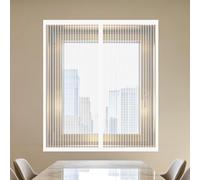 Magnetic Fly Screen Window 150 x 105 cm Selfadhesive Tape Durable Polyester Window Screen Mesh Easy Install for Windows Doors and Patio Screens, White