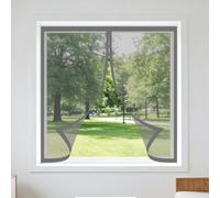 Magnetic Fly Screen Window 150 x 80 cm Keep Fly Mosquito Out Durable Mosquito Insect Mesh Curtains Easy Install for Home, Office, Bedroom, Living Room Kitchen, Grey