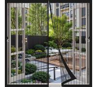 Magnetic Fly Screen Window 175 x 130 cm Keep Bugs Out & Lets Fresh Air, Fly Screens for Window Magnetic Screen Door with Powerful Magnets & Full Frame Magic Tape, for All Kinds of Window, Black