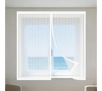 Magnetic Fly Screen Window 180 x 120 cm with Selfadhesive Fly Screen for Window Fine Mesh Design Prevents Tiny Insects from Entering for Living Room Bedroom Offfice, White