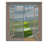 Magnetic Fly Screen Window 40 x 115 cm Easy Installation No Drilling Or Screwing Fly Bug Mosquito Mesh for Windows Nets to Keep Bugs Out, Grey