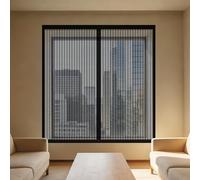 Magnetic Fly Screen Window 50 x 120 cm Keep Fly Mosquito Out Magnetic Window Screen Insect Mesh with Installation Accessories for Windows Doors and Patio Screens, Black