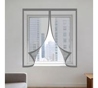 Magnetic Fly Screen Window 50 x 135 cm Selfadhesive Tape Adjustable DIY Window Fly Screen Easy Installation for Bedroom, Living Room, Kitchen Patio, Grey