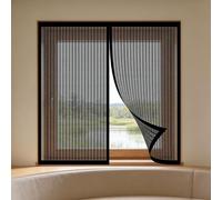 Magnetic Fly Screen Window 60 x 100 cm Keep Fly Mosquito Out Screens for Windows Magnetic Custom Size for Home, Office, Bedroom, Living Room Kitchen, Black