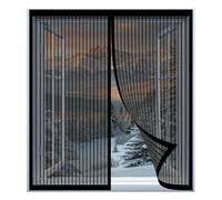 Magnetic Fly Screen Window 60 x 110 cm Easy Installation No Drilling Or Screwing Fly Screen for Window for Windows Nets to Keep Bugs Out, Black
