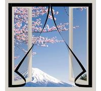 Magnetic Fly Screen Window 60 x 110 cm Keep Open Feature Ventilation Window Screen Mesh Easy Installation Hundreds of Sizes for Doors and Windows, Black