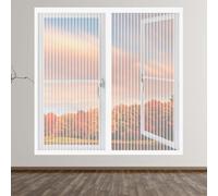 Magnetic Fly Screen Window 60 x 110 cm Selfadhesive Tape Silent Insect Mesh that Close Automatically Easy Install for Windows Doors and Patio Screens, White