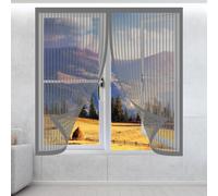 Magnetic Fly Screen Window 60 x 110 cm with Selfadhesive Magnetic Window Fly Screen Insect Mesh Custom Size for Living Room Bedroom Offfice, Grey