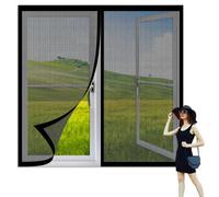 Magnetic Fly Screen Window 60 x 155 cm Selfadhesive Tape Window Netting for Insects Easy Installation for Living Room Bedroom Offfice, Black