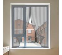 Magnetic Fly Screen Window 75 x 95 cm Prevents Insects Flies Mosquitoes from Entering The Room Bug Net for Windows Easy Install for Living Room Bedroom Offfice, Grey
