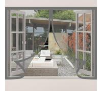 Magnetic Fly Screen Window 80 x 100 cm Selfadhesive Tape Magnetic Window Fly Screen Insect Mesh Custom Size for Living Room Bedroom Offfice, Grey