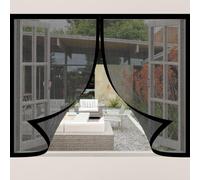 Magnetic Fly Screen Window 80 x 100 cm Selfadhesive Tape Magnetic Window Fly Screen Insect Mesh Custom Size for Living Room Bedroom Offfice, Black