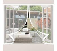 Magnetic Fly Screen Window 80 x 100 cm Selfadhesive Tape Magnetic Window Fly Screen Insect Mesh Custom Size for Living Room Bedroom Offfice, White