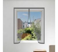 Magnetic Fly Screen Window 80 x 100 cm Selfadhesive Tape Selfadhesive Insect Mesh Curtain Easy Install for Windows Doors and Patio Screens, Grey