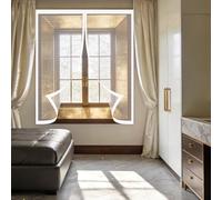 Magnetic Fly Screen Window 80 x 110 cm Keep Fly Mosquito Out Magnetic Window Screens Custom Size for Living Room Bedroom Offfice, White
