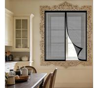 Magnetic Fly Screen Window 80 x 110 cm Selfadhesive Tape Mosquito Net for Window Easy Installation for Bedroom, Living Room, Kitchen Patio, Black