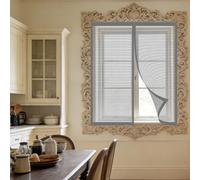 Magnetic Fly Screen Window 80 x 110 cm Selfadhesive Tape Mosquito Net for Window Easy Installation for Bedroom, Living Room, Kitchen Patio, Grey