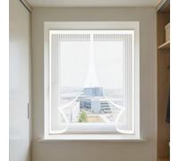Magnetic Fly Screen Window 80 x 110 cm with Selfadhesive DIY Window Bug Screen Kit Mosquito Easy Installation for Living Room Bedroom Offfice, White