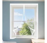 Magnetic Fly Screen Window 80 x 60 cm Selfadhesive Tape Fly Screen for Window Easy Installation for Living Room Bedroom Offfice, White