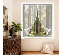 Magnetic Fly Screen Window 80 x 80 cm Keep Fly Mosquito Out Window Screen Mesh for Bug Easy Installation for Home, Office, Bedroom, Living Room Kitchen, White