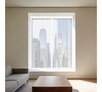Magnetic Fly Screen Window 80 x 80 cm with Selfadhesive Window Nets Insects Fine Mesh Design Prevents Tiny Insects from Entering for Living Room Bedroom Offfice, White