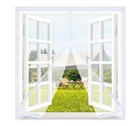Magnetic Fly Screen Window 80x80cm,Window Fly Screen net with Self-Adhesive Tape,Mesh Fly Curtain Mosquito Net for Windows,Window Protector Net to Keep Bugs Out, for All Kinds of Window,White