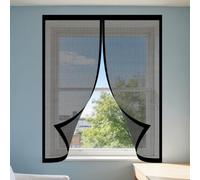 Magnetic Fly Screen Window 90 x 70 cm Selfadhesive Tape Fly Screen for Window Easy Installation for Living Room Bedroom Offfice, Black
