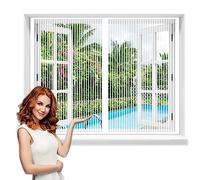 Magnetic Fly Screen Window 90cm x 120cm Magnetic Door Curtains, Insect Screen Mesh, White Mesh Window Curtains, Shuts Automatically Mosquito Magnetic Window Screen, for All Kinds of Window/Door