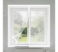 Magnetic Fly Screen Window Adjustable 100 x 120 cm Selfadhesive Tape Insect Mesh Mosquito Net Window Easy Installation for Home, Office, Bedroom, Living Room Kitchen, White
