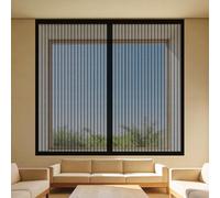 Magnetic Fly Screen Window Adjustable 130 x 85 cm Selfadhesive Tape High Quality Window Screen with Installation Accessories for Windows Doors and Patio Screens, Black