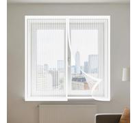 Magnetic Fly Screen Window Adjustable 135 x 180 cm Selfadhesive Tape Window Net Magnetic Mesh Easy Installation for Bedroom, Living Room, Kitchen Patio, White