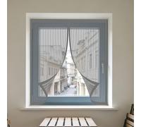 Magnetic Fly Screen Window Adjustable 175 x 120 cm Prevents Insects Flies Mosquitoes from Entering The Room Window Fly Net Easy Install for Windows Doors and Patio Screens, Grey