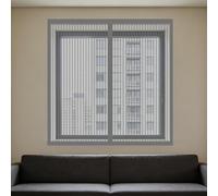 Magnetic Fly Screen Window Adjustable 180 x 110 cm with Selfadhesive Window Mesh Insect Screen for Windows Custom Size for Home, Office, Bedroom, Living Room Kitchen, Grey