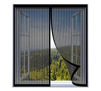 Magnetic Fly Screen Window Adjustable 40 x 95 cm Easy Installation No Drilling Or Screwing Heavy Duty Anti Mosquito Mesh for Windows Nets to Keep Bugs Out, Black