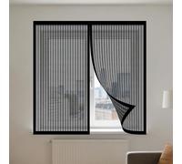 Magnetic Fly Screen Window Adjustable 50 x 120 cm Selfadhesive Tape Window Net Magnetic Mesh Easy Installation for Bedroom, Living Room, Kitchen Patio, Black