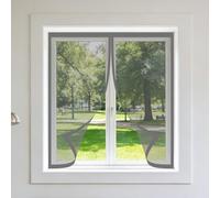 Magnetic Fly Screen Window Adjustable 60 x 100 cm Keep Fly Mosquito Out Window Mesh Insect Screen for Windows Custom Size for Windows Doors and Patio Screens, Grey