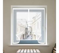 Magnetic Fly Screen Window Adjustable 65 x 85 cm Prevents Insects Flies Mosquitoes from Entering The Room Window Fly Net Easy Install for Windows Doors and Patio Screens, White